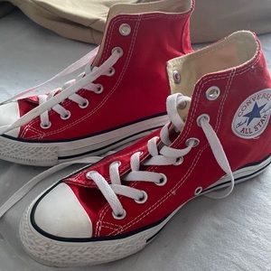Red high top converse